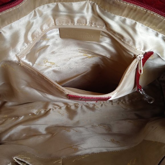 Michael Rome Designs Red Croco Embossed Handbag - Picture 10 of 12